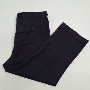 Coppley Dress Pants Mens 40R 100% Wool Navy Blue Pleated Cuffed Trousers Regular